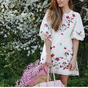 Zara Boho Chic Embroided Floral Dress Size S